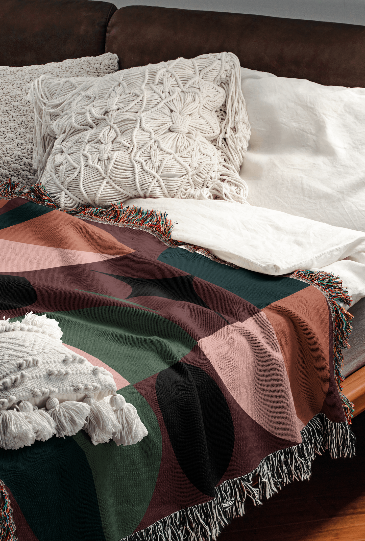 Geometric Colorblock Woven Throw Blanket