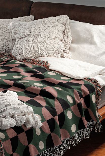 Geometric Harmony Woven Throw Blanket