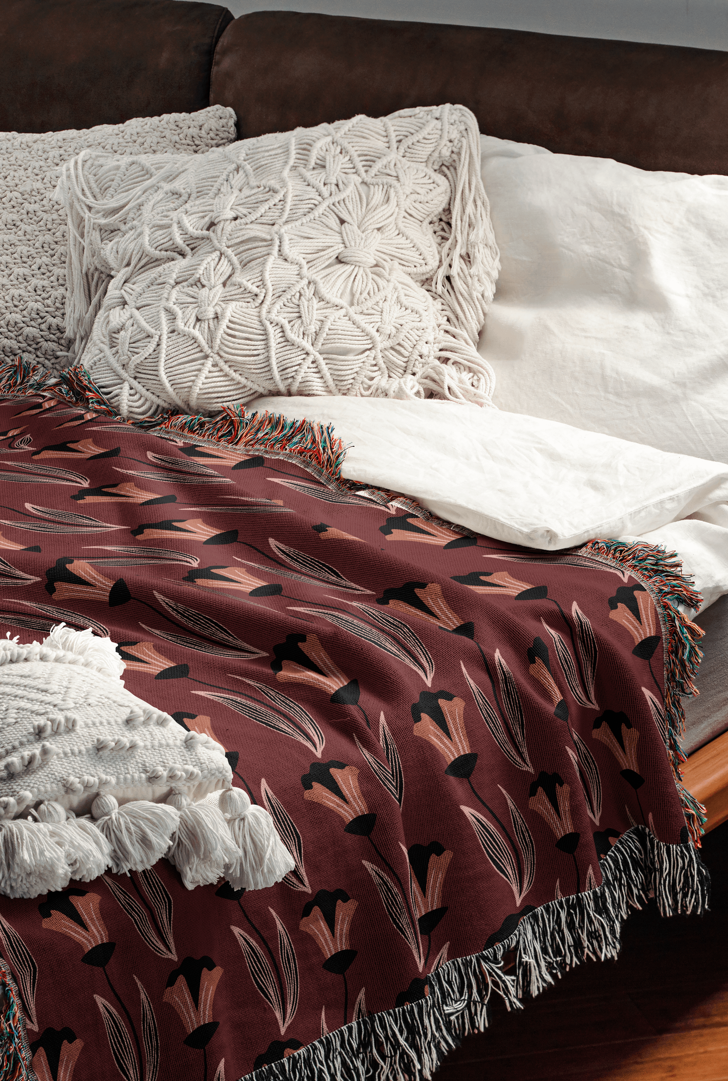 Vintage Bloom Woven Throw Blanket
