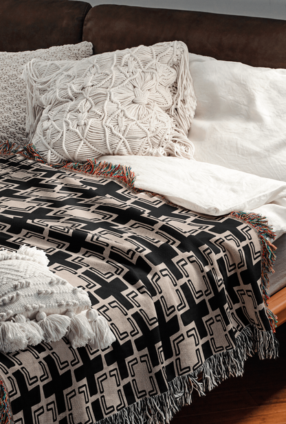 Modern Geometric Woven Throw Blanket