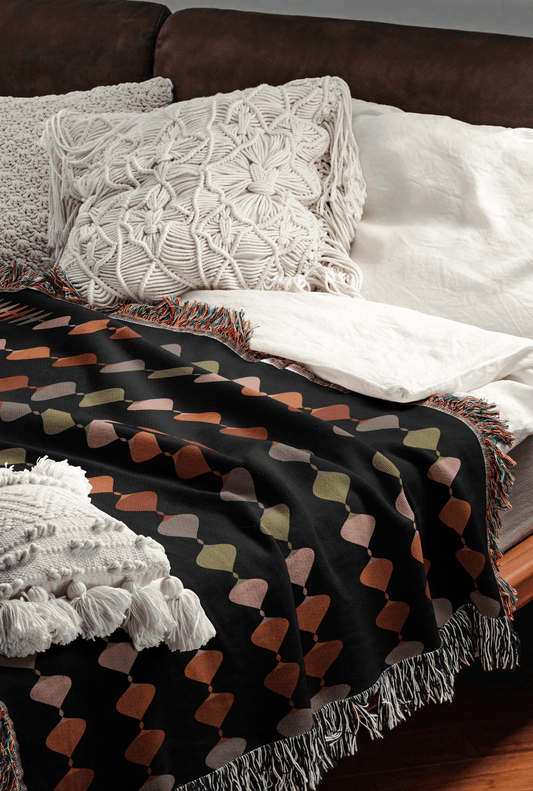 MCM Striped Rainbow Woven Cotton Blanket