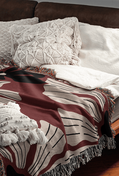 Matisse Floral Abstract Woven Cotton Blanket