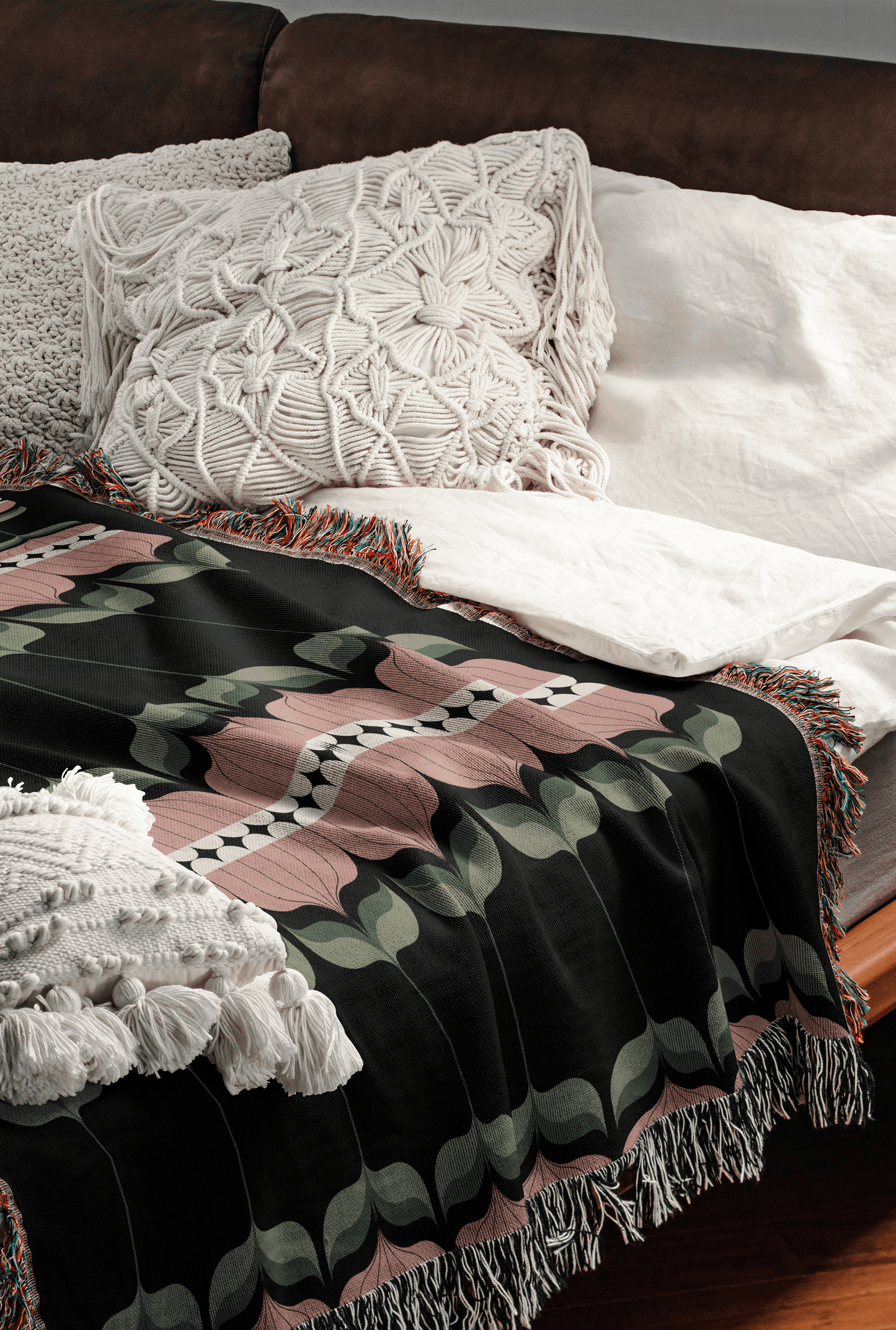 Art Nouveau Tulip Woven Throw Blanket