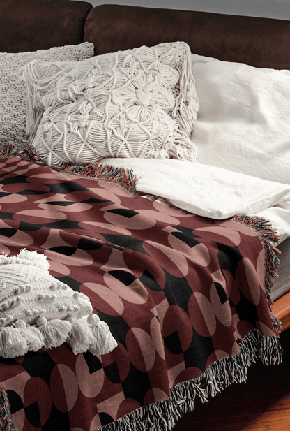 Geometric Illusion Woven Throw Blanket