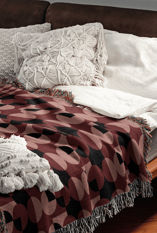 Geometric Illusion Woven Throw Blanket