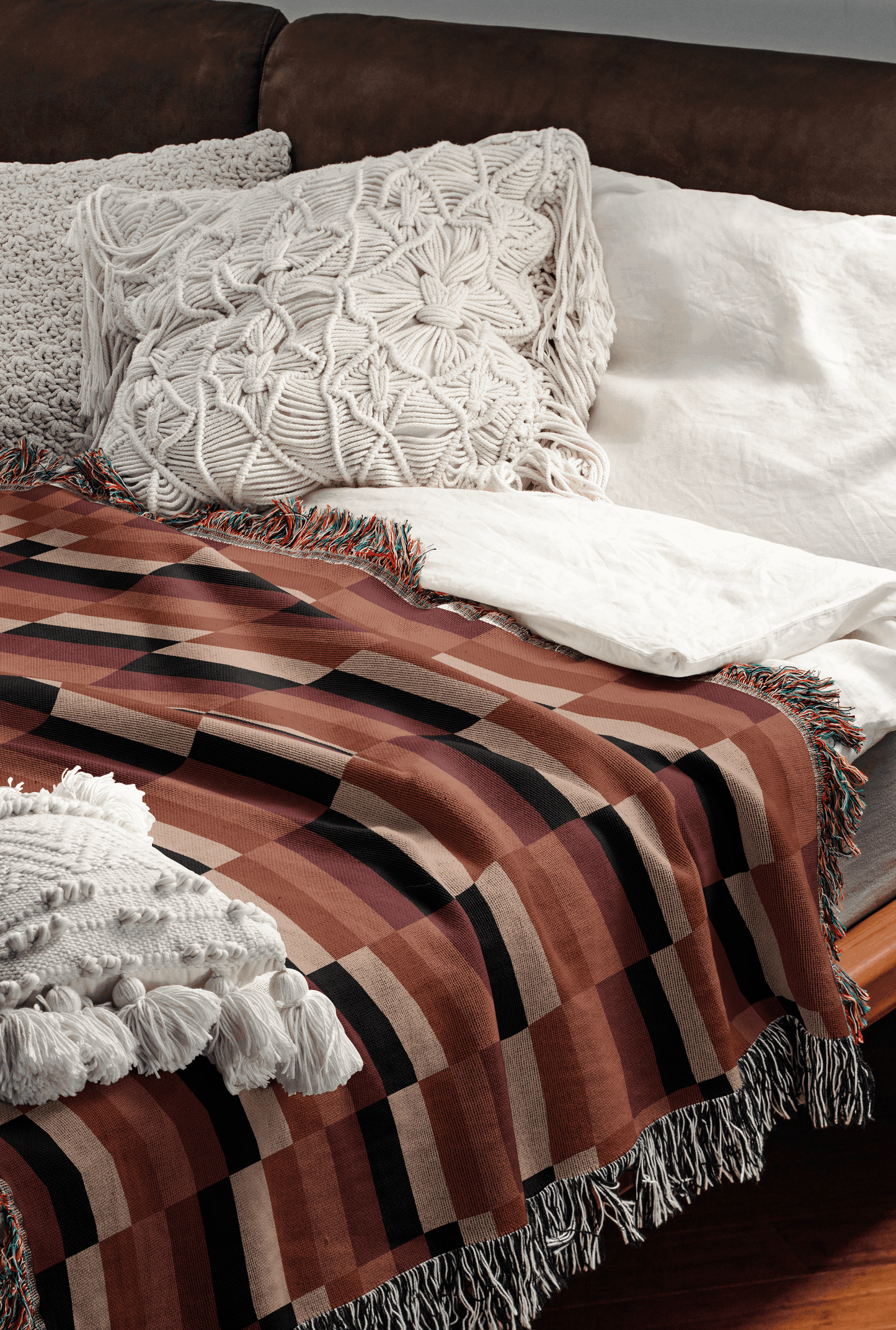 Checkered Illusion Woven Throw Blanket
