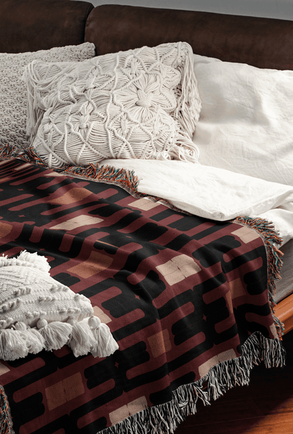 Retro Brick Pattern Throw Blanket