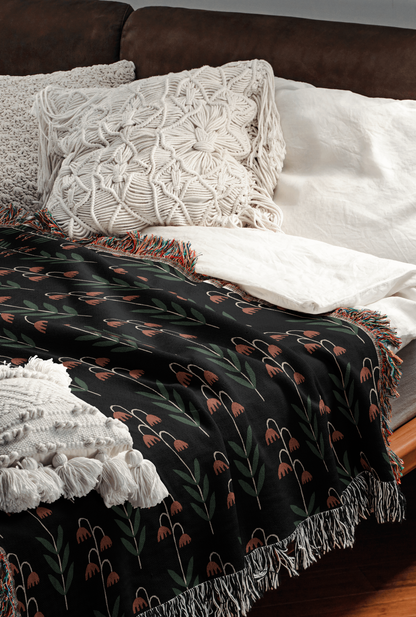 Modern Blooming Meadow Woven Throw Blanket