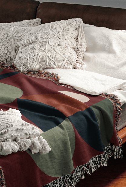 Geometric Balance Woven Throw Blanket