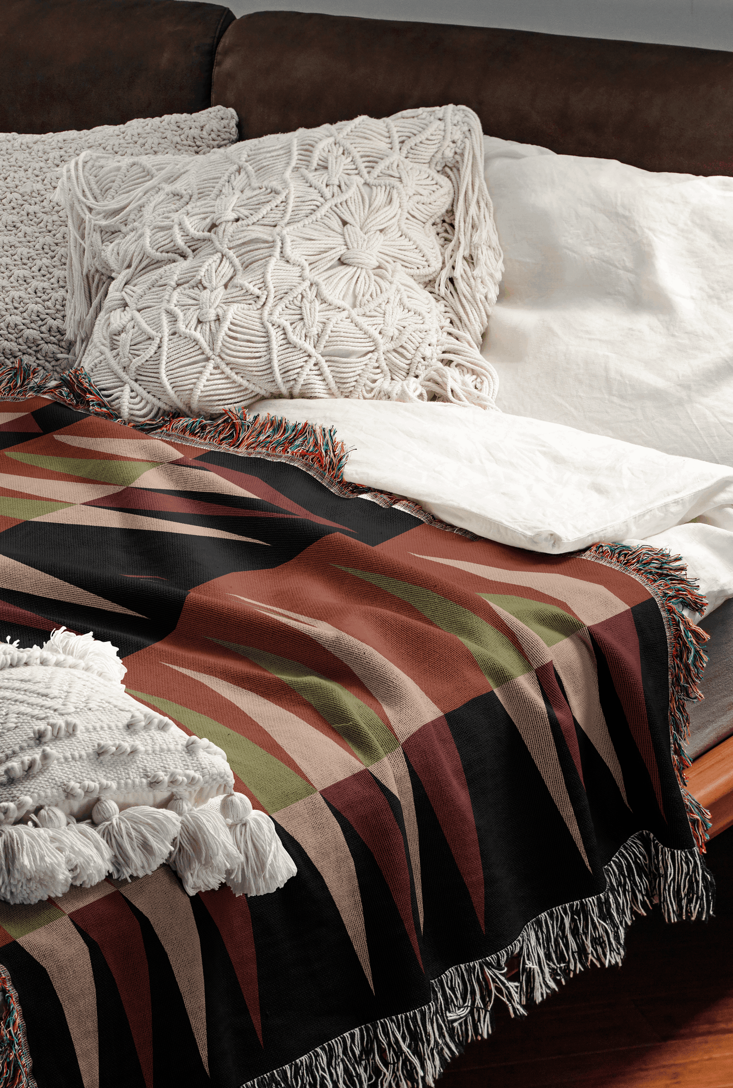Southwestern Diamond Pattern Woven Throw Blanket