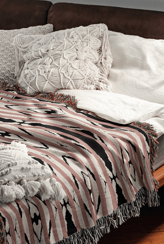 Dusty Rose Southwest Boho Blanket