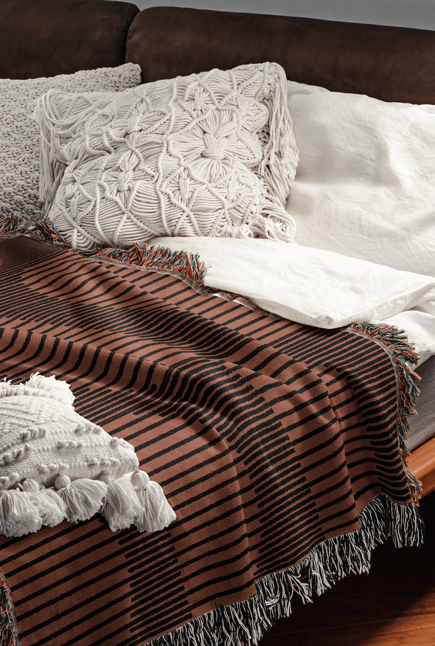 Burnt Orange Modern Minimalist Throw Blanket