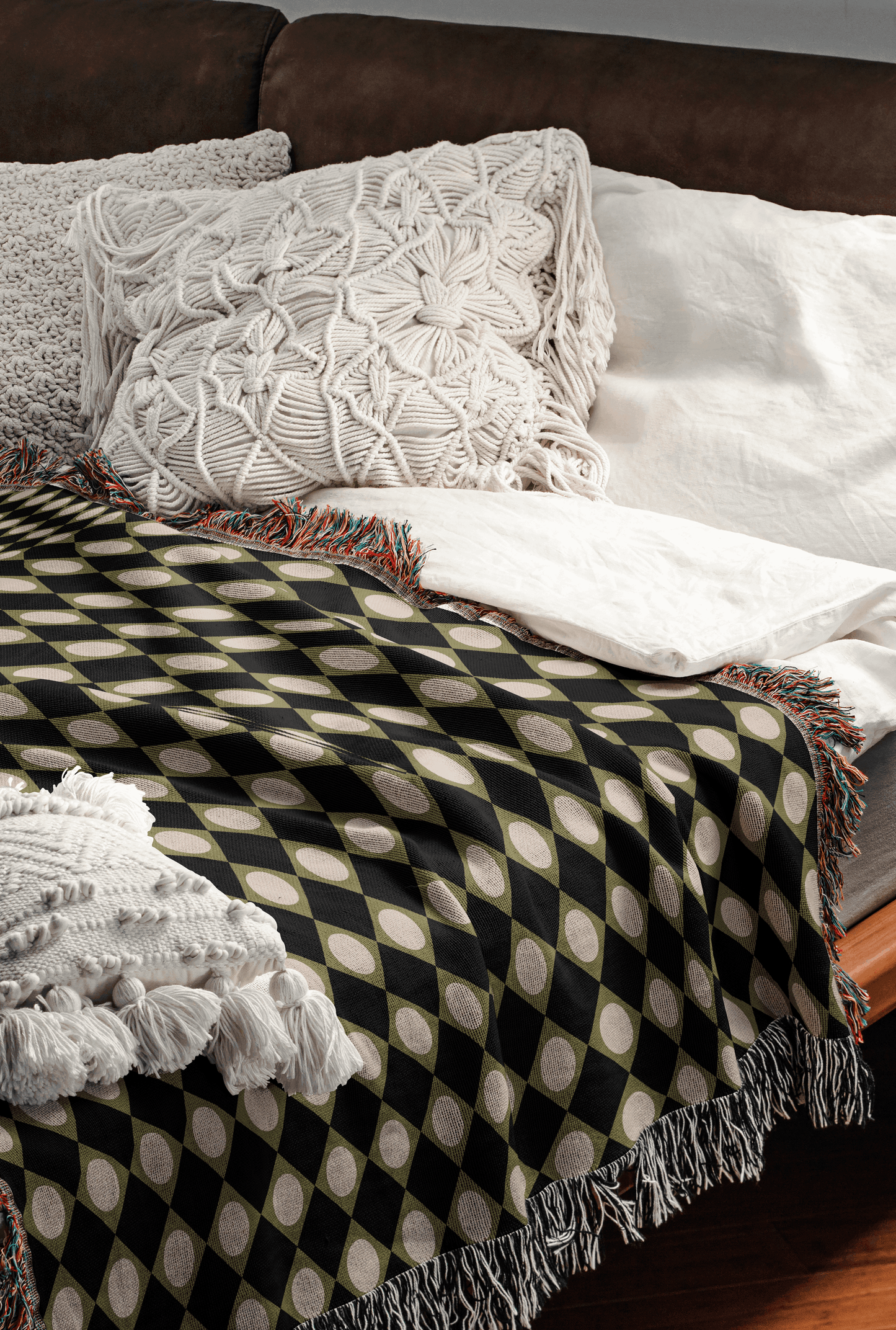 Diamond Grid Woven Throw Blanket