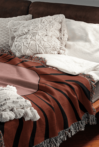 Sunburst Woven Cotton Blanket