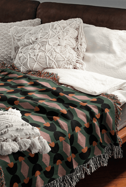 Vintage-Inspired Geometric Cotton Blanket
