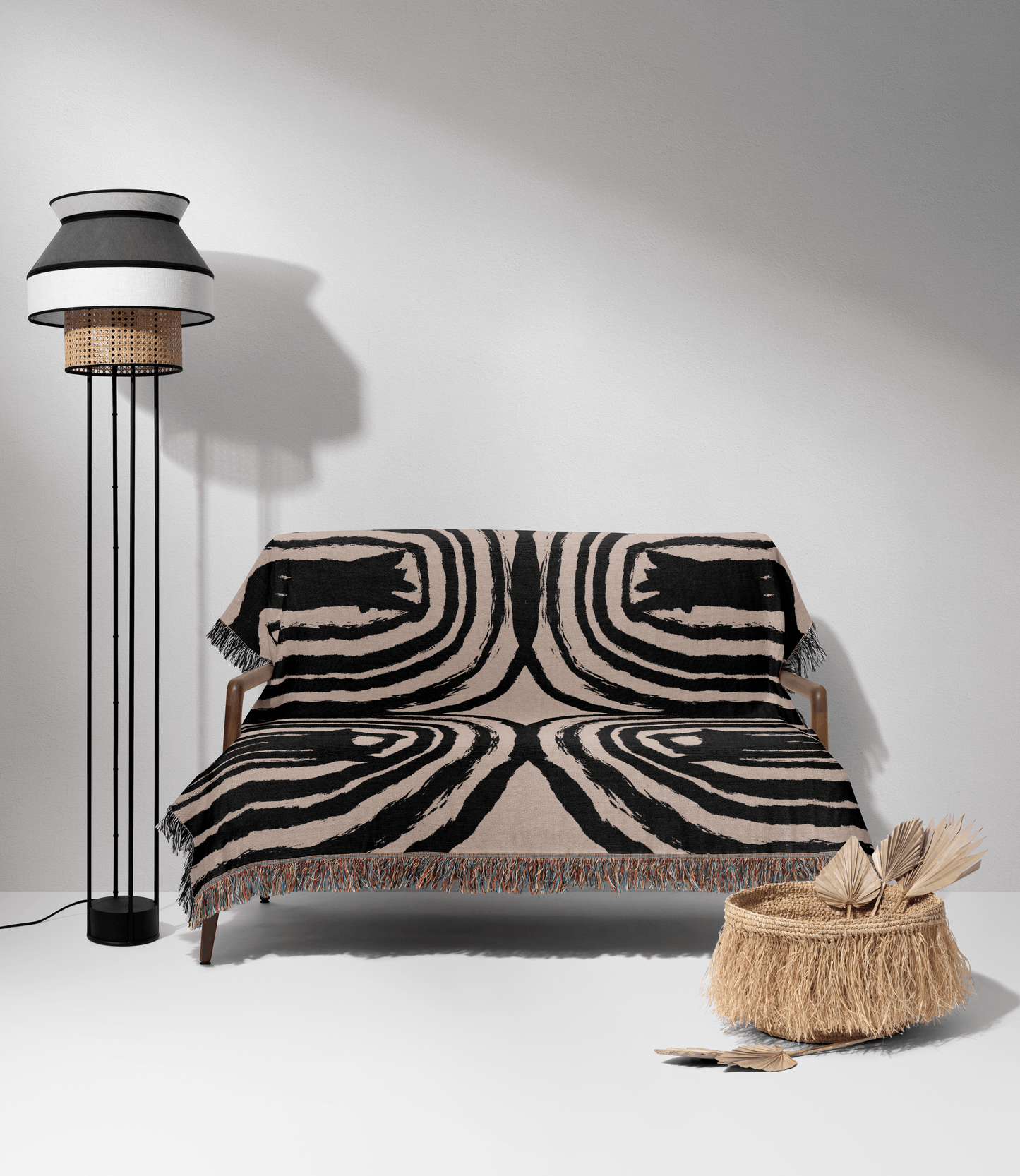 Abstract Tree Rings Woven Cotton Blanket