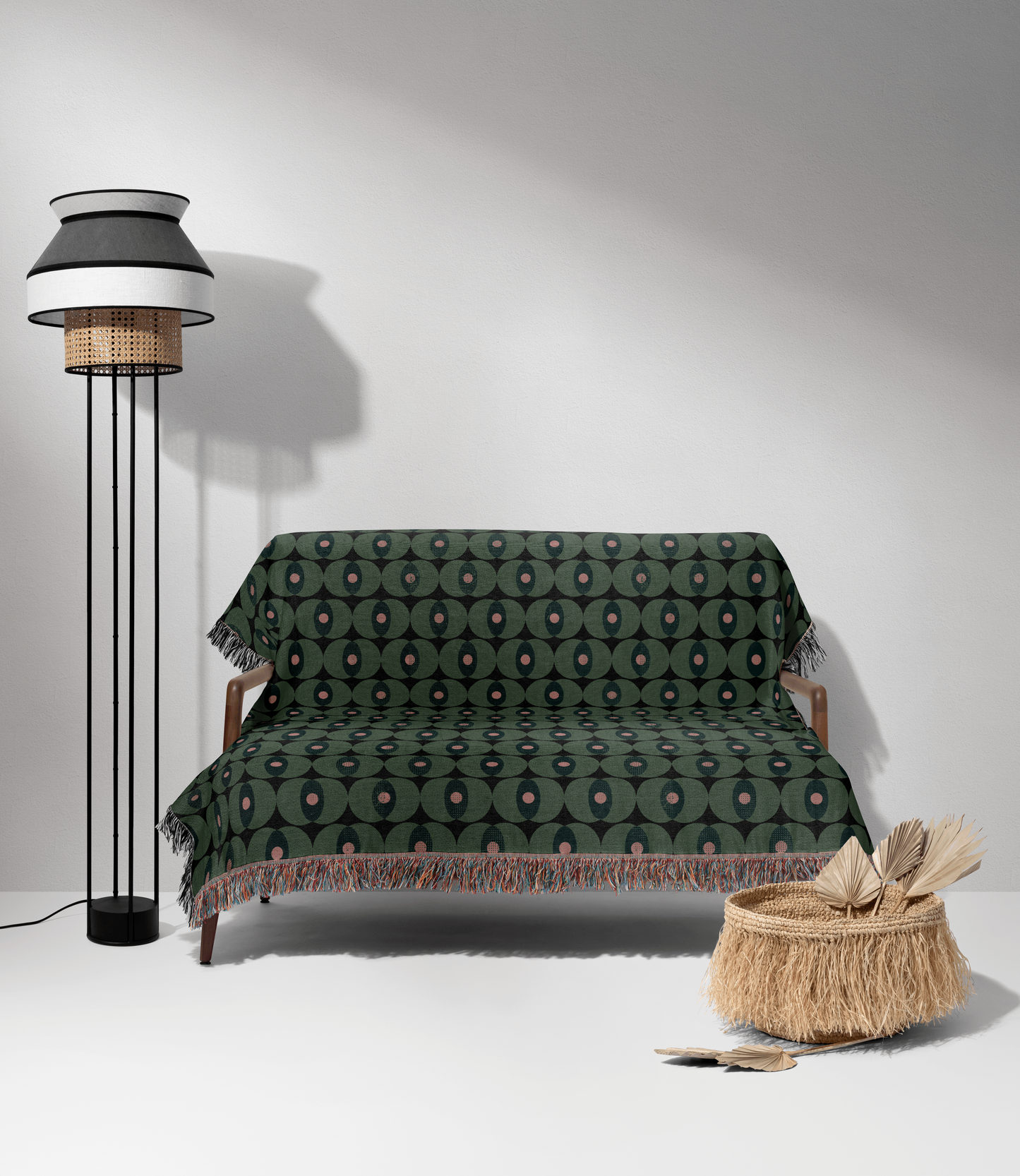 Verdant Harmony Woven Throw Blanket