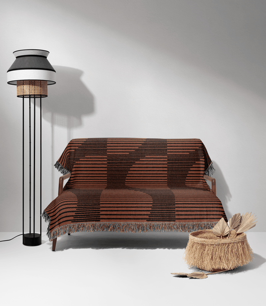Burnt Orange Modern Minimalist Throw Blanket