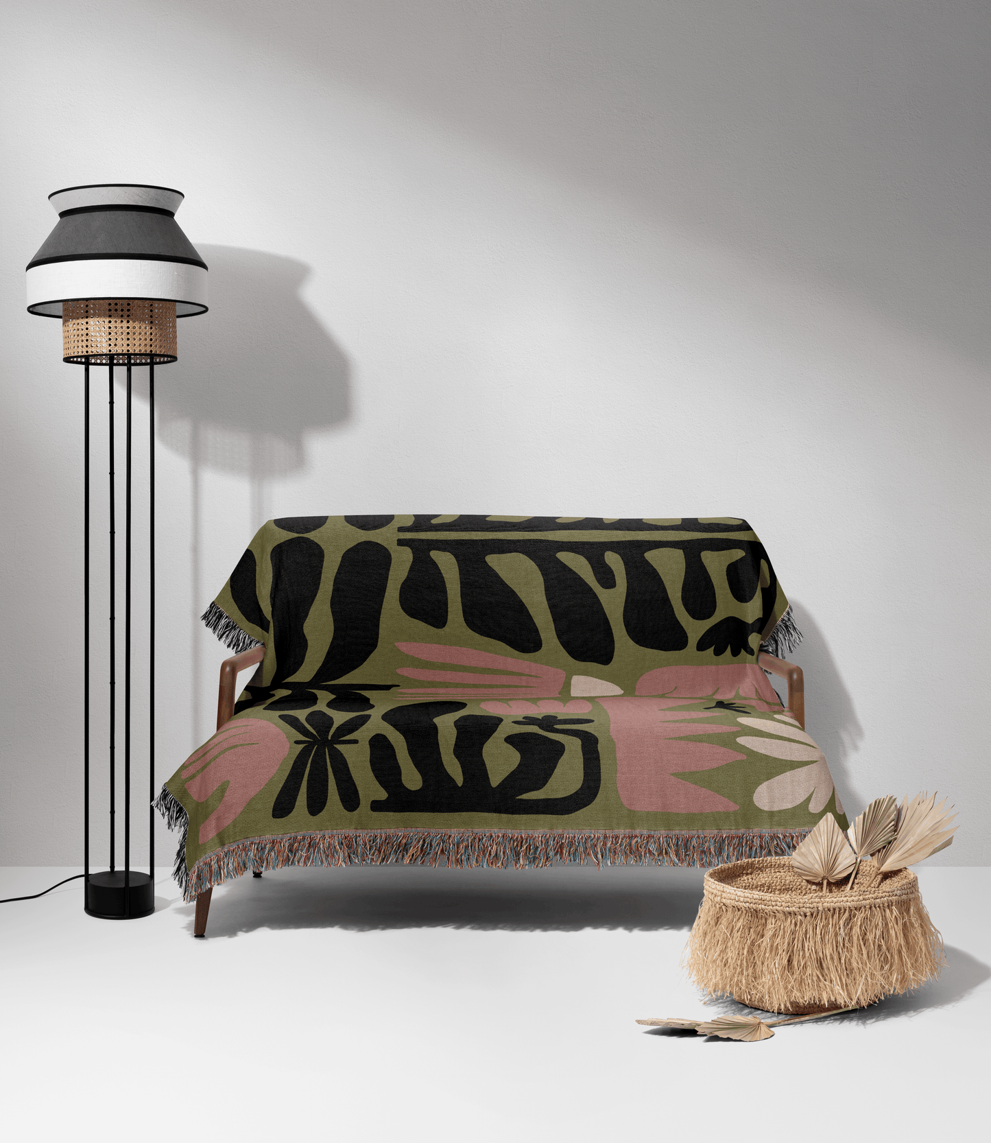 Botanical Harmony Woven Throw Blanket