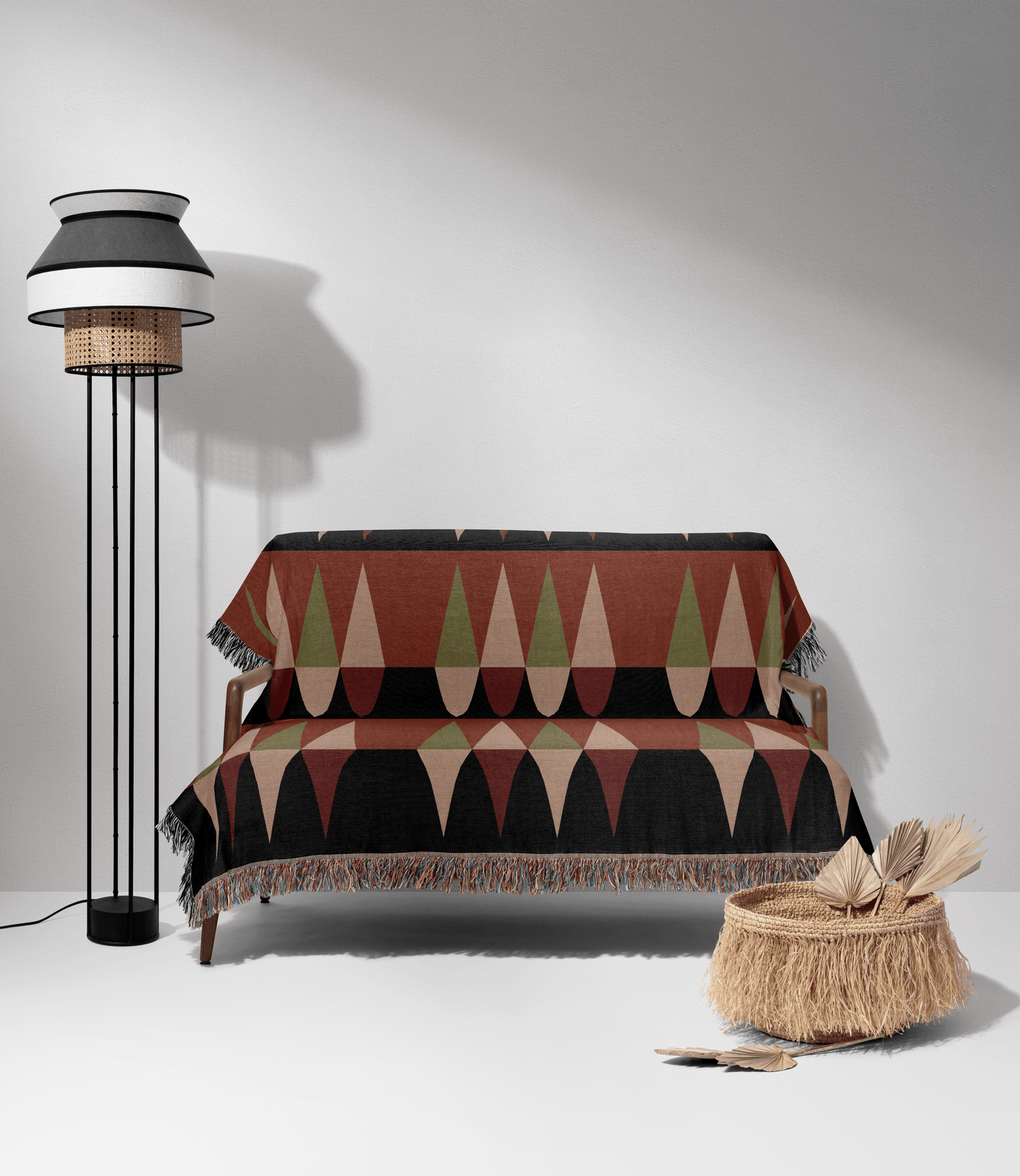 Southwestern Diamond Pattern Woven Throw Blanket