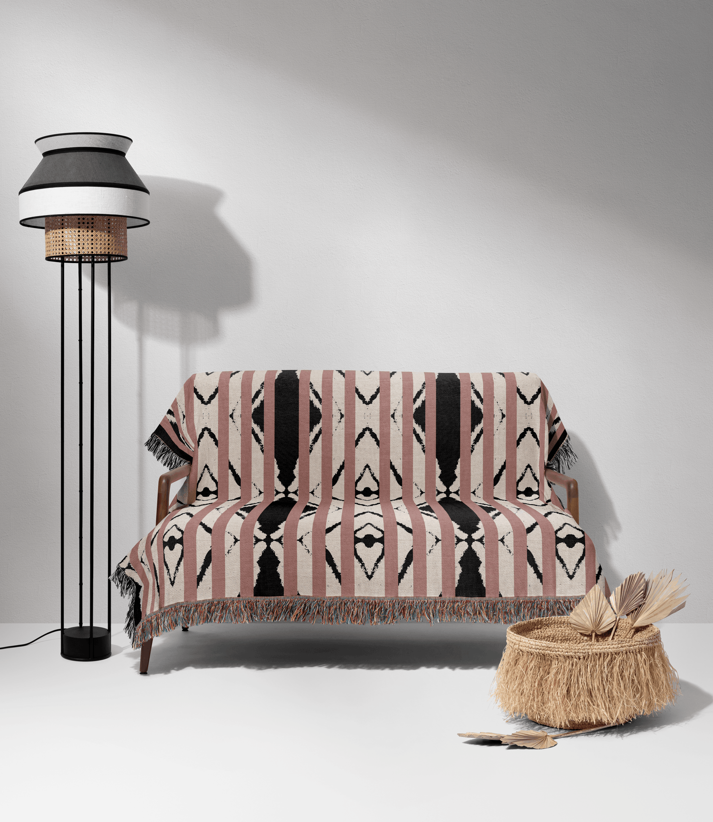 Dusty Rose Southwest Boho Blanket