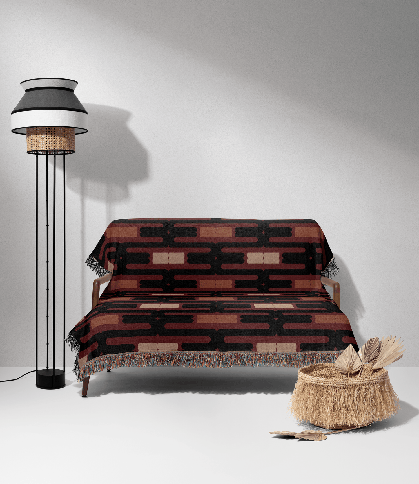 Retro Brick Pattern Throw Blanket