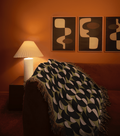 Modern Circles Geometric Woven Throw Blanket