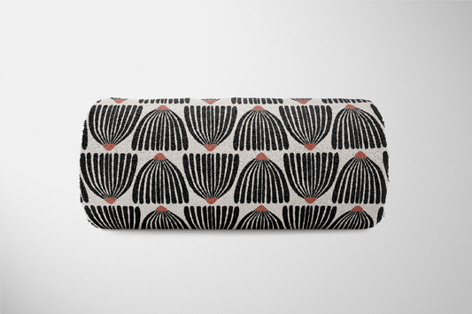 Mid Century Modern Black Flower Pattern Towel