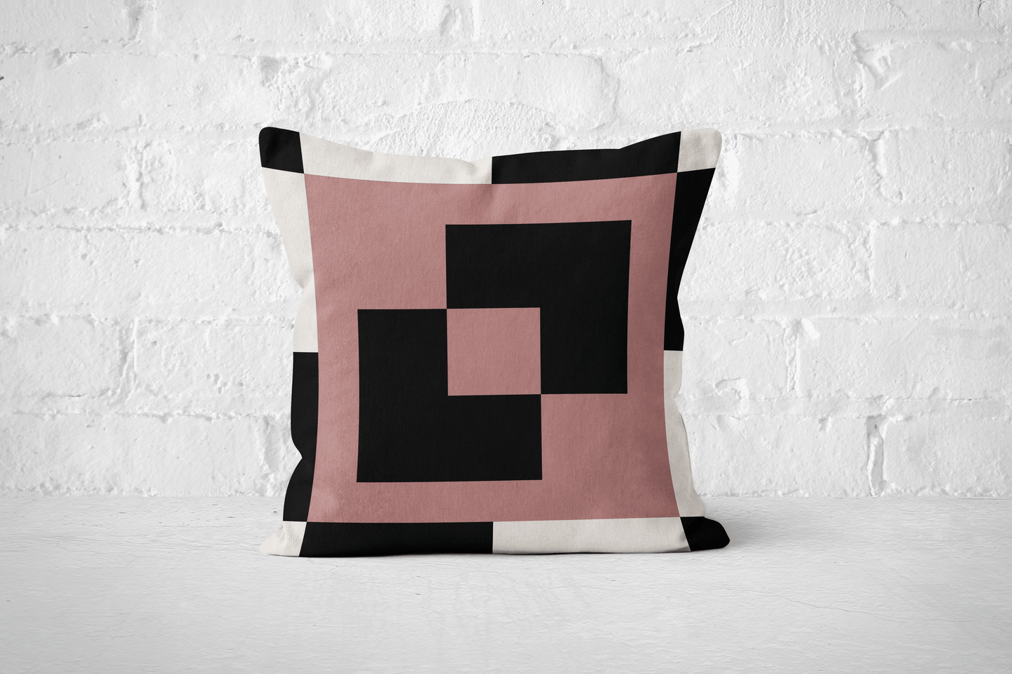 Modern Checker Geometric Minimalist Woven Pillow