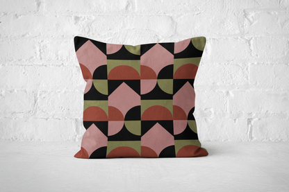 Modern Earthy Tones Geometric Throw Pillow