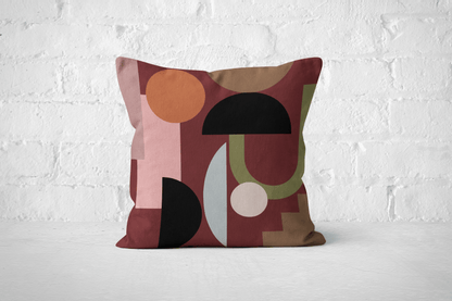 Bold Abstract Geometric Pattern Decorative Pillow