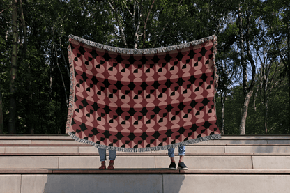 Geometric Illusion Woven Throw Blanket