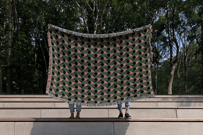 Olive Lunar Woven Throw Blanket