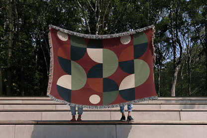 Geometric Balance Woven Throw Blanket