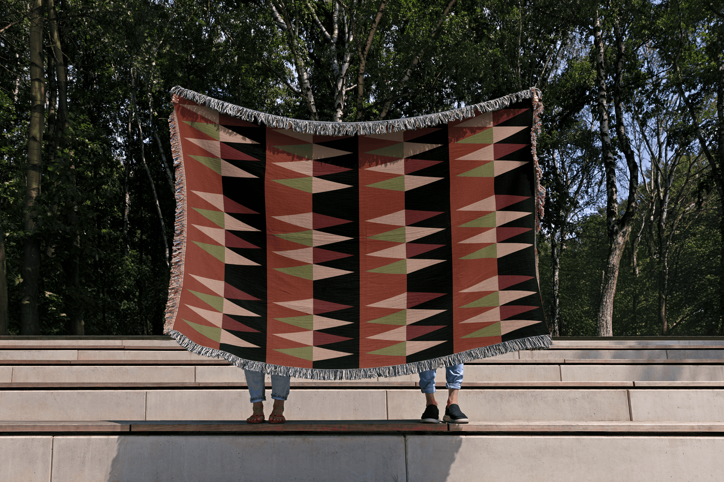 Southwestern Diamond Pattern Woven Throw Blanket