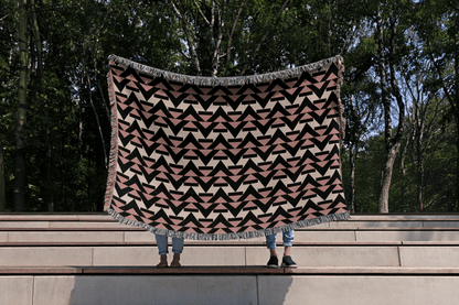 Modern Chevron Pattern Woven Throw Blanket