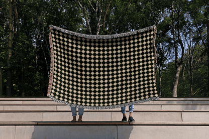 Diamond Grid Woven Throw Blanket