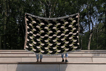 Modern Circles Geometric Woven Throw Blanket