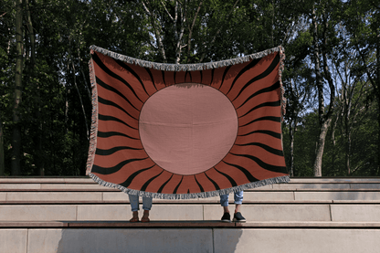 Sunburst Woven Cotton Blanket