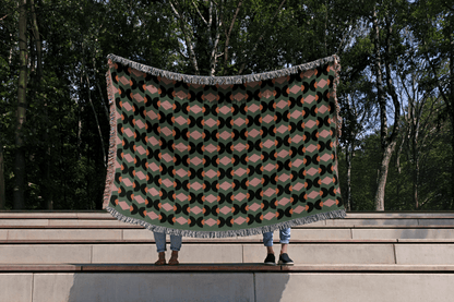 Vintage-Inspired Geometric Cotton Blanket