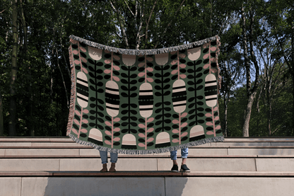 Matisse Botanical Leaves Woven Cotton Blanket