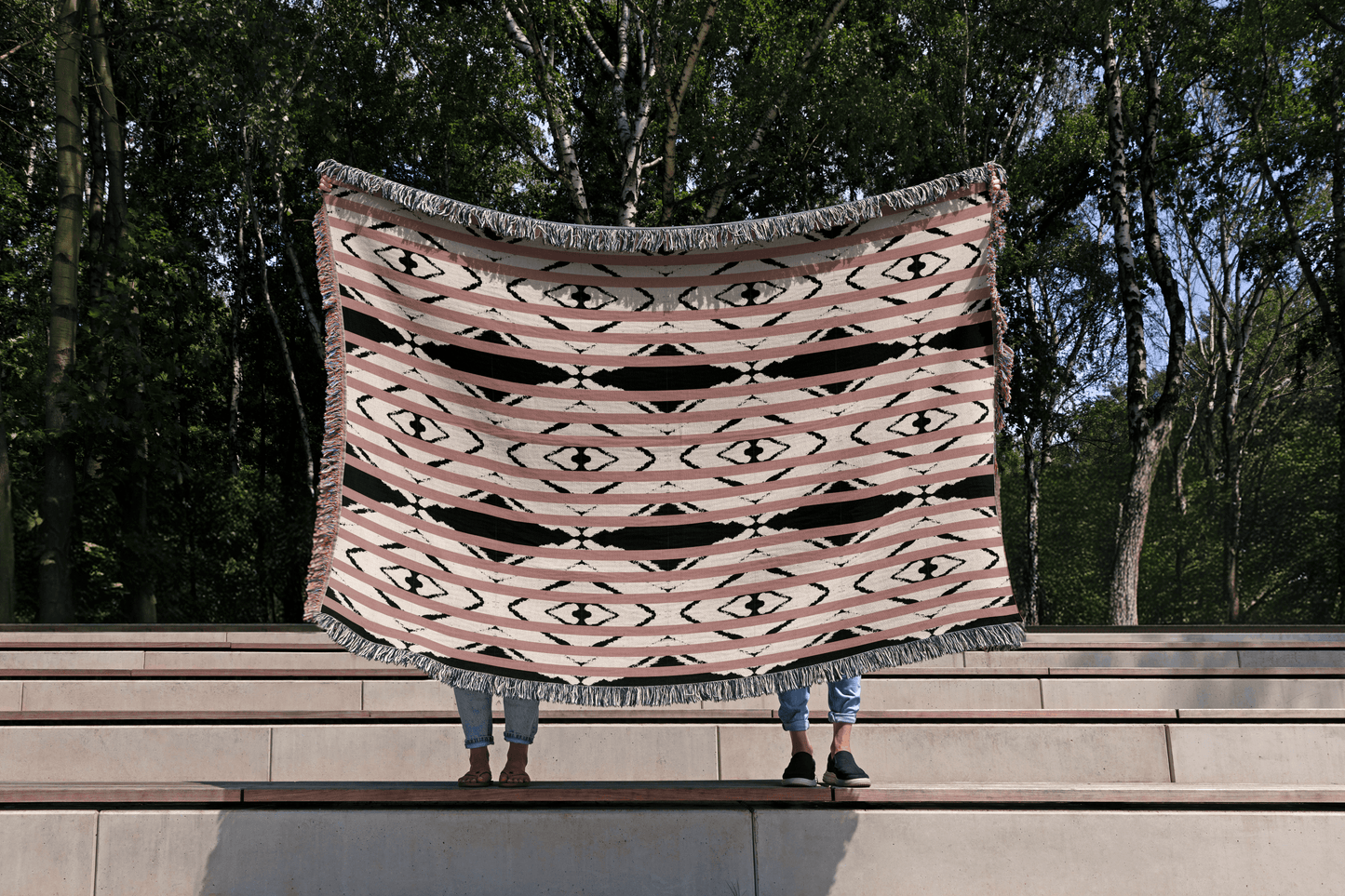 Dusty Rose Southwest Boho Blanket