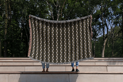 Khaki Modern Folk Woven Throw