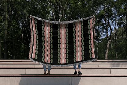 Art Nouveau Tulip Woven Throw Blanket