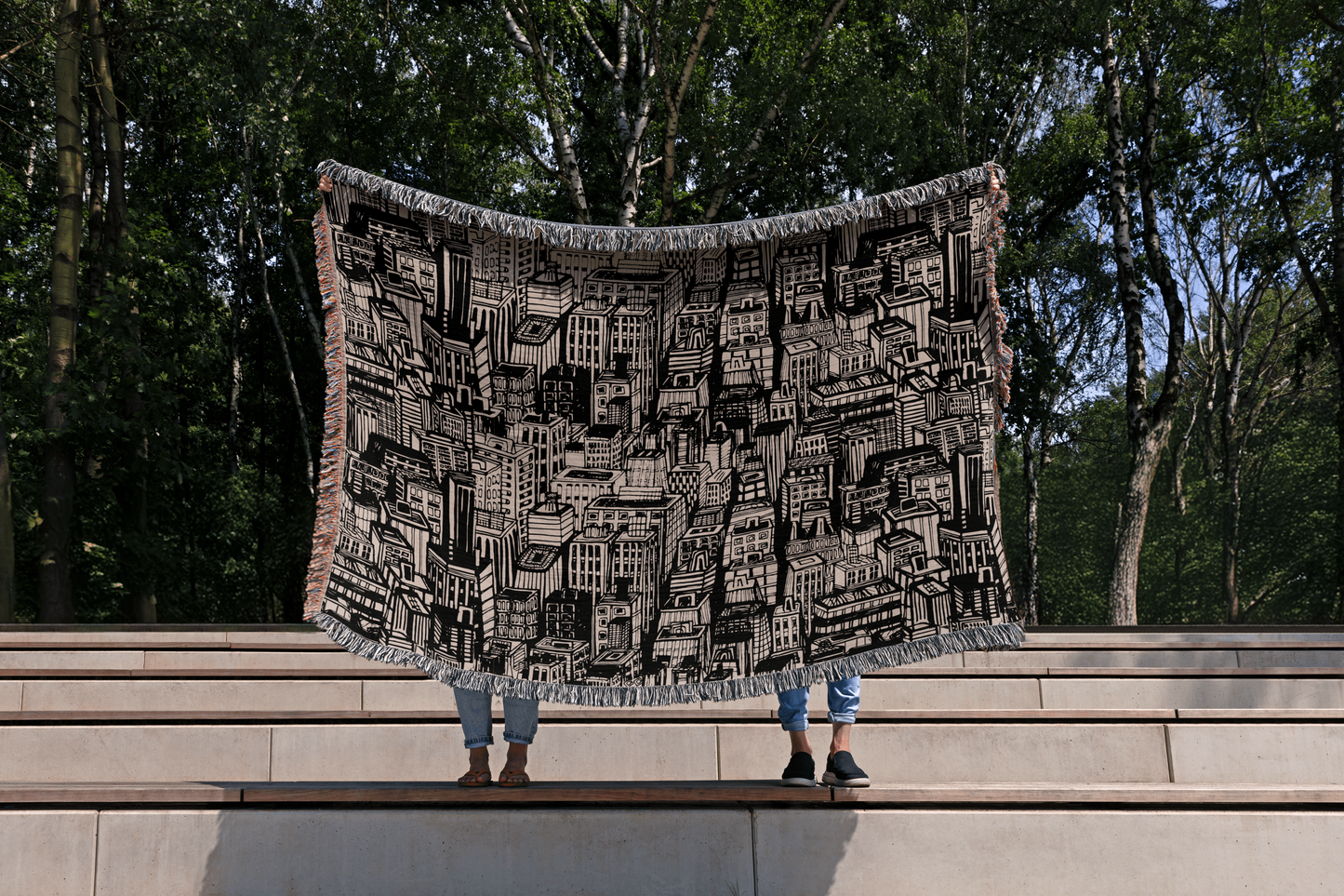 Urban Rhythm Woven Throw Blanket