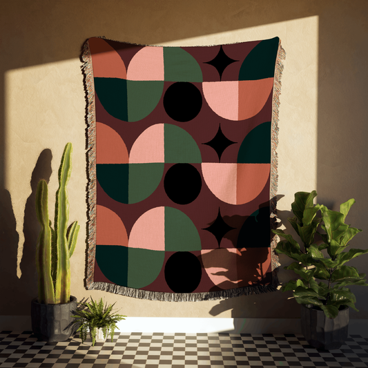 Geometric Colorblock Woven Throw Blanket