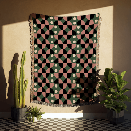 Geometric Harmony Woven Throw Blanket