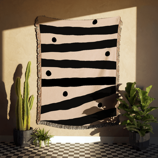 Modern Stripe & Dot Woven Throw Blanket