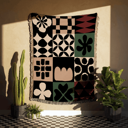 Modern Patchwork Throw Blanket
