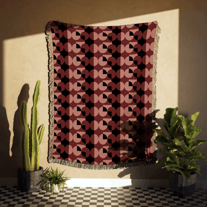 Geometric Illusion Woven Throw Blanket